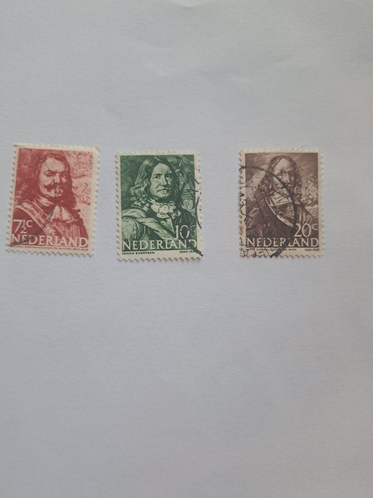 Nederlandse postzegels: Historische figuren (3 stuks), Postzegels en Munten, Ophalen of Verzenden, Na 1940, Gestempeld