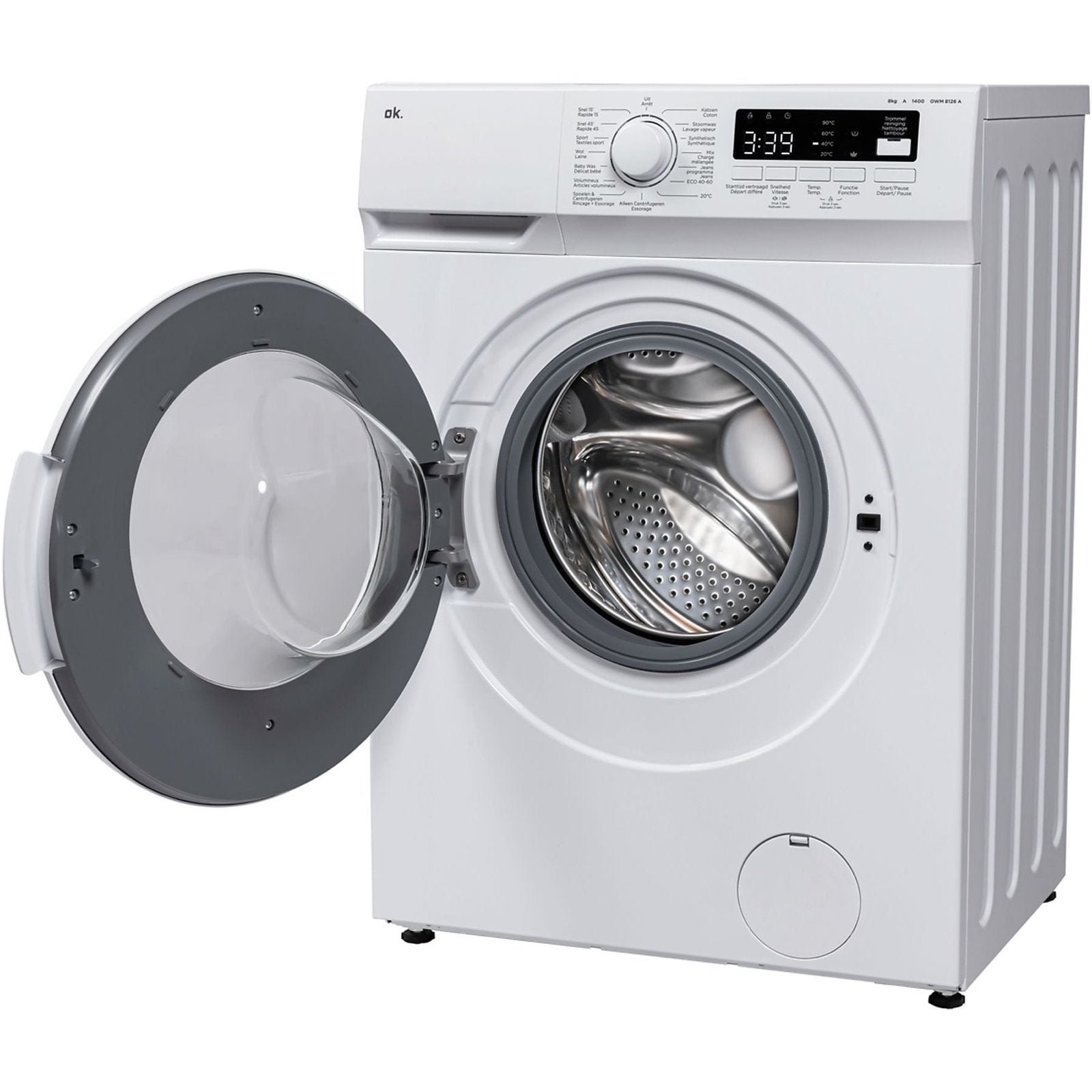 OK. OWM 8126 Voorlader Wasmachine 8kg 1400rpm Stoomfunctie, Witgoed en Apparatuur, Ophalen, 1200 tot 1600 toeren, 8 tot 10 kg