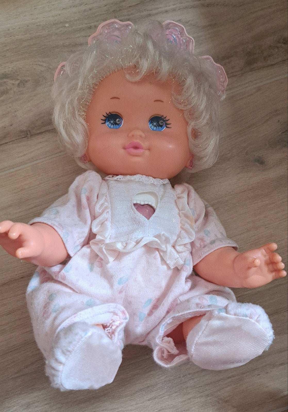 Vintage Mattel Baby Sparkles Pop 1989 PJ Sparkles, Ophalen of Verzenden, Zo goed als nieuw, Pop