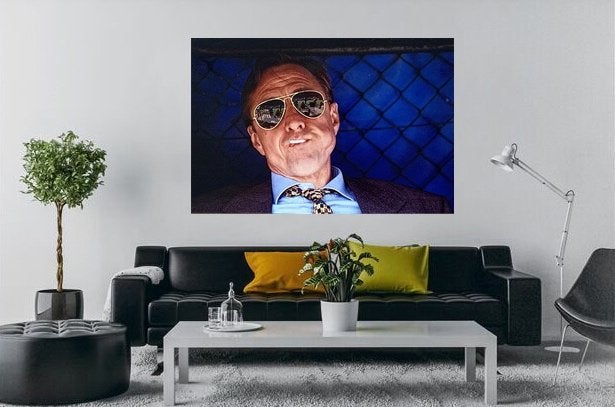 Org acrylglas kleurenfoto 50x75 cm Johan Cruijff met lolly, Verzenden, Nieuw, Ajax, Poster, Plaatje of Sticker