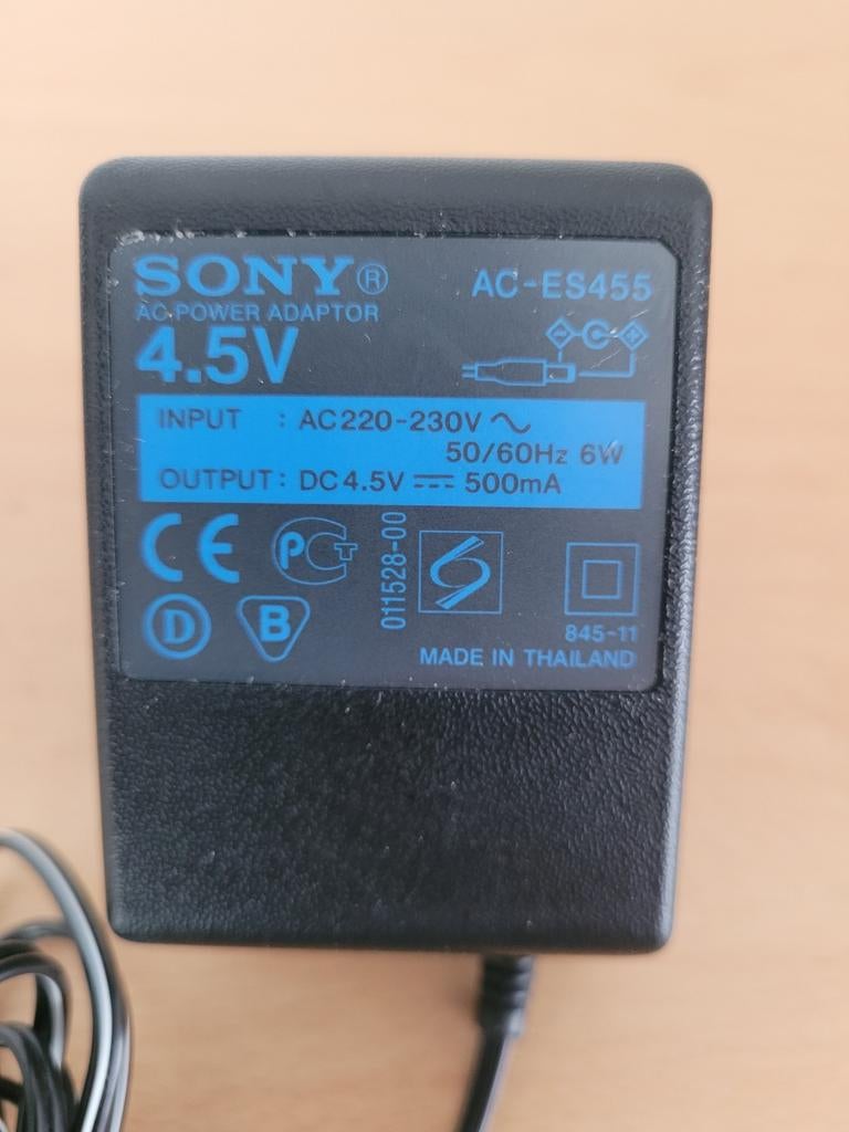 Sony AC-ES455 AC-stroomadapter 4.5V, Gebruikt, ..., Ophalen of Verzenden, Sony
