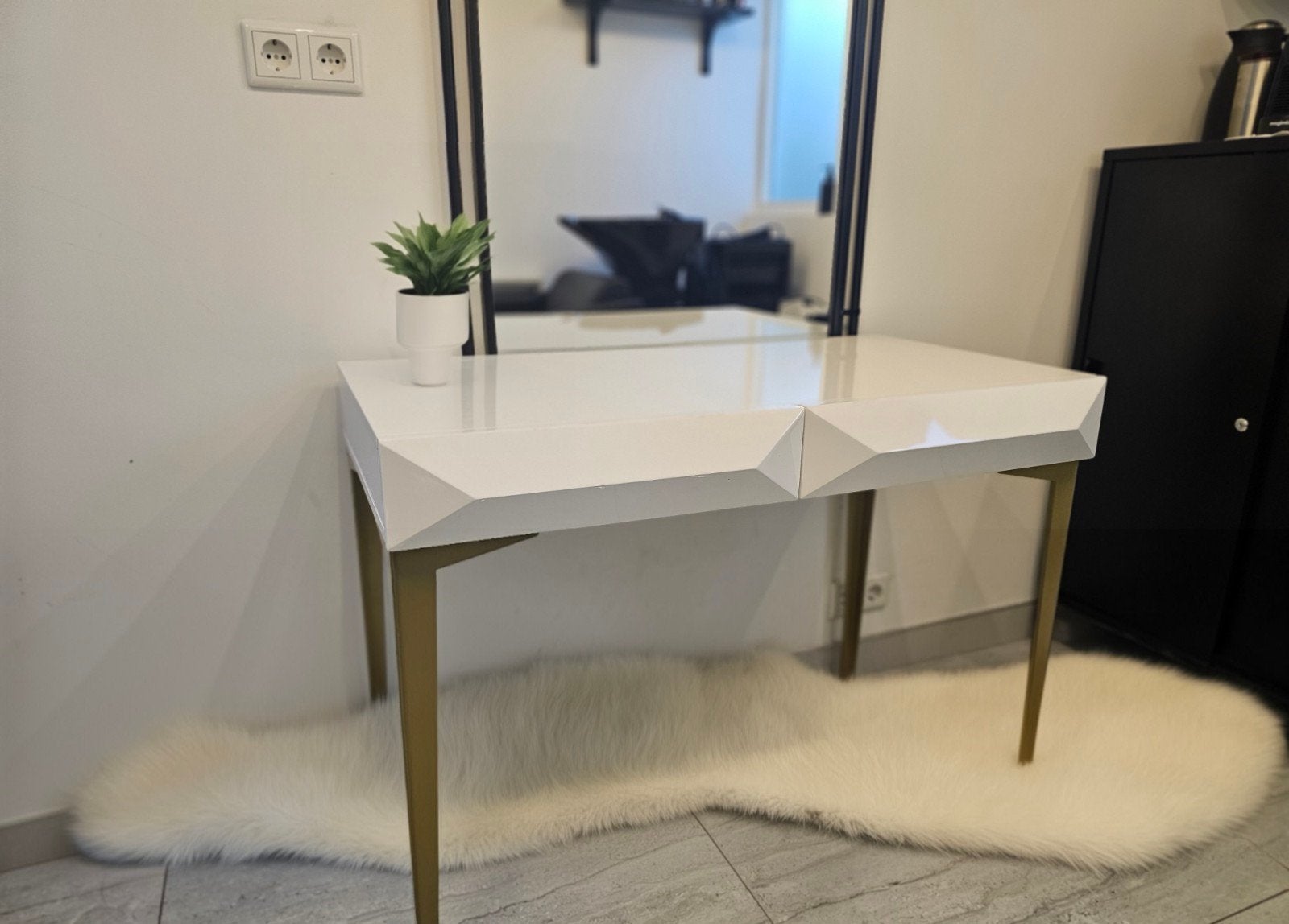 Goud+wit bureau Home24 | Zeer goede staat, Ophalen, 50 cm, Zo goed als nieuw, 100 cm