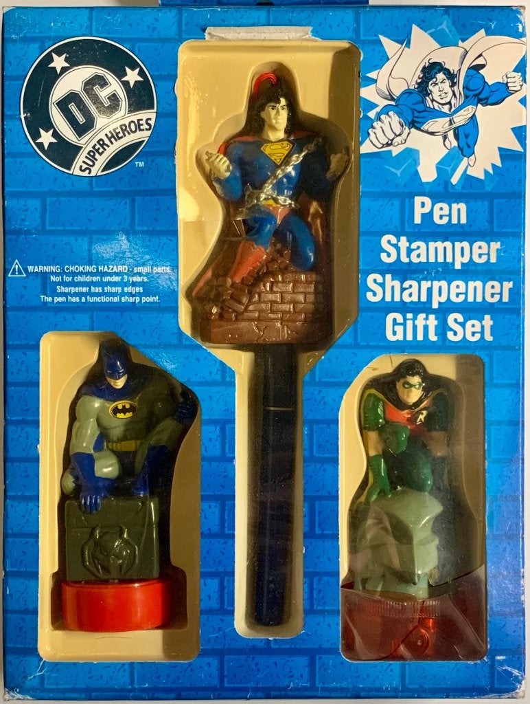 Vintage 3-delige schrijf- en kantoorset DC Super Heroes, Ophalen of Verzenden, Zo goed als nieuw