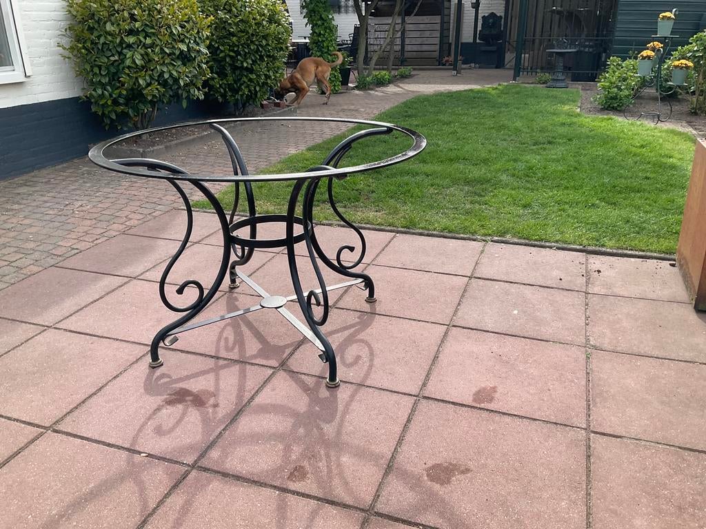 Zwaar ijzeren tuintafel onderstel 110 doorsnede, Tuin en Terras, Tuintafels, Ophalen, Zo goed als nieuw, Rond, Metaal