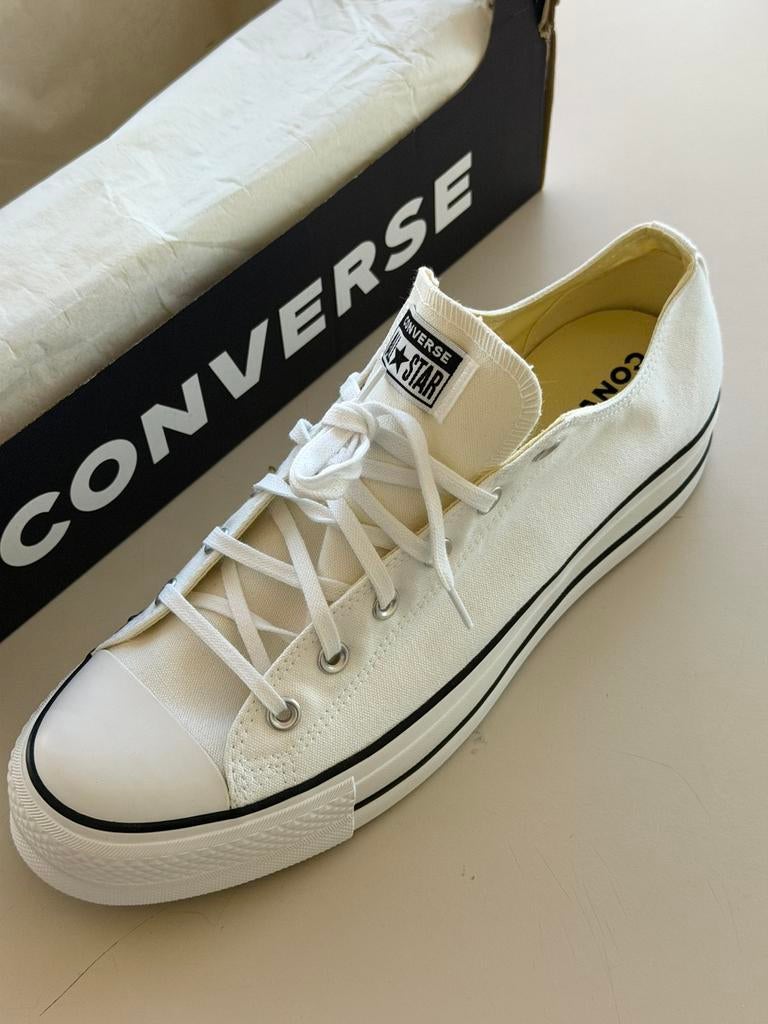 Converse platform White Chuck Taylor All Star Sneakers, Wit, Ophalen of Verzenden, Sneakers of Gympen, Zo goed als nieuw