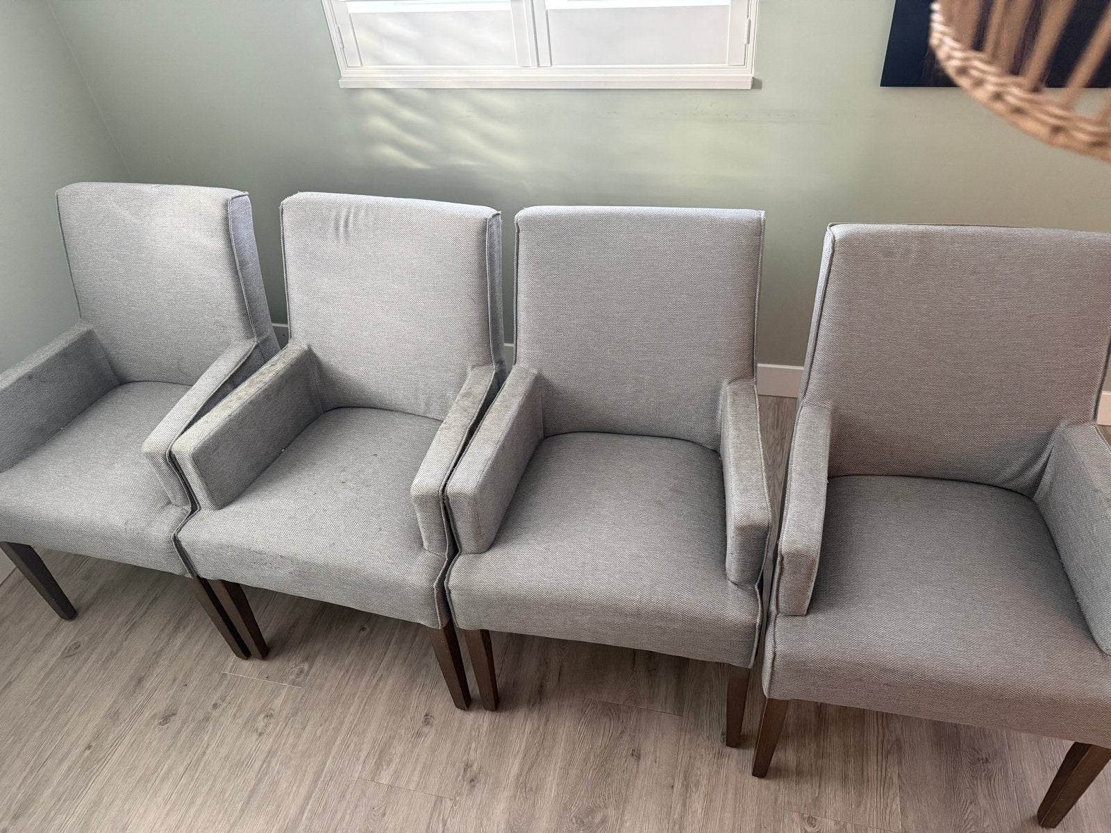 8 Gebruikte stoelen - ideaal voor opknapbeurt, Huis en Inrichting, Stoelen, Ophalen, Gebruikt, Vijf, Zes of meer stoelen, Stof