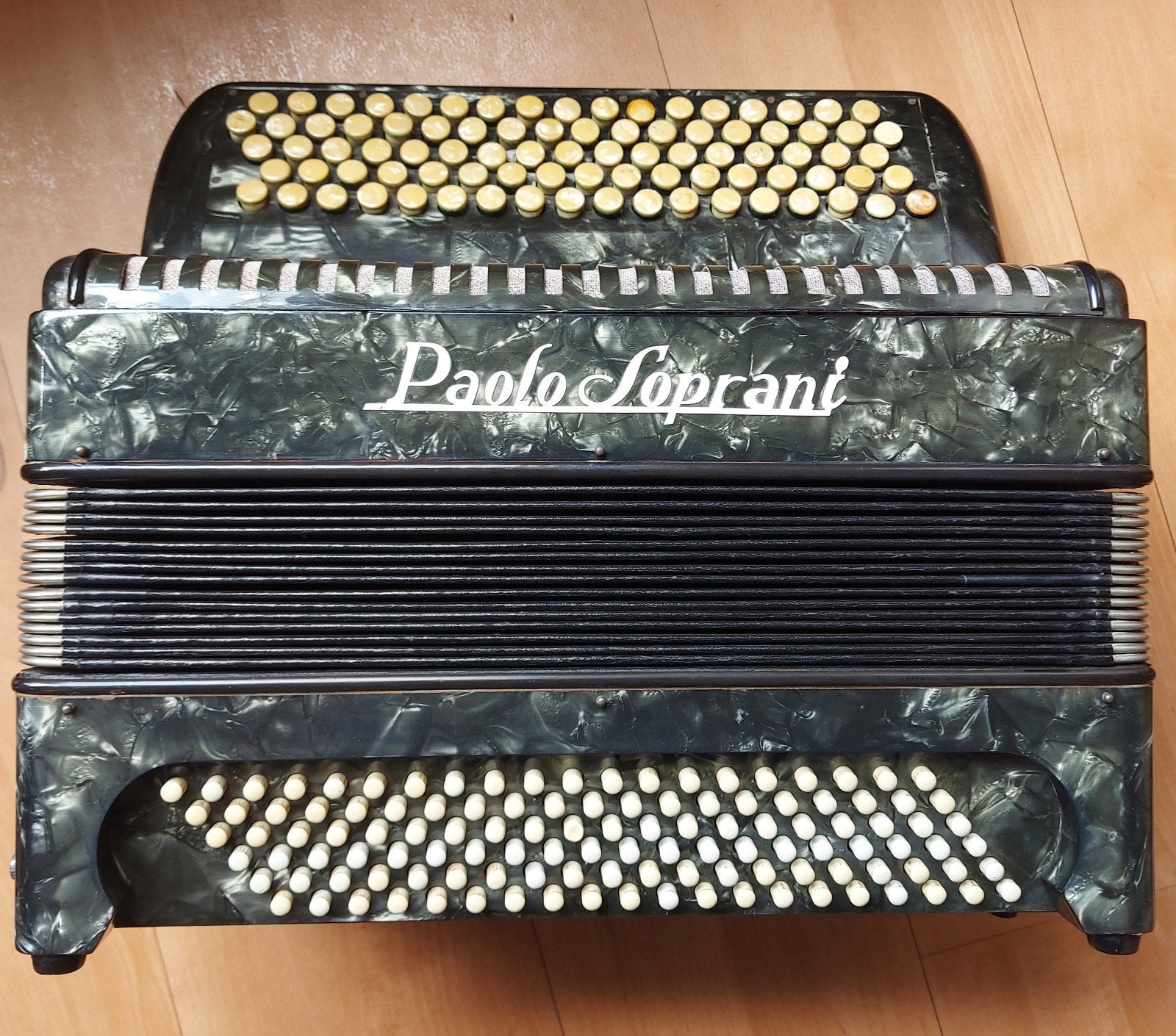 Paolo Soprani Knopaccordeon met koffer/opknapper/verzameling, Gebruikt, Met koffer, 120-bas, Ophalen