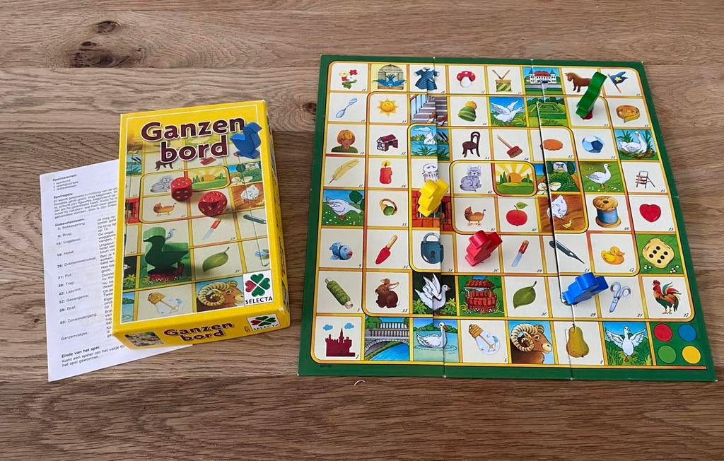 Ganzenbord bordspel, Hobby en Vrije tijd, Gezelschapsspellen | Bordspellen, Ophalen, Gebruikt