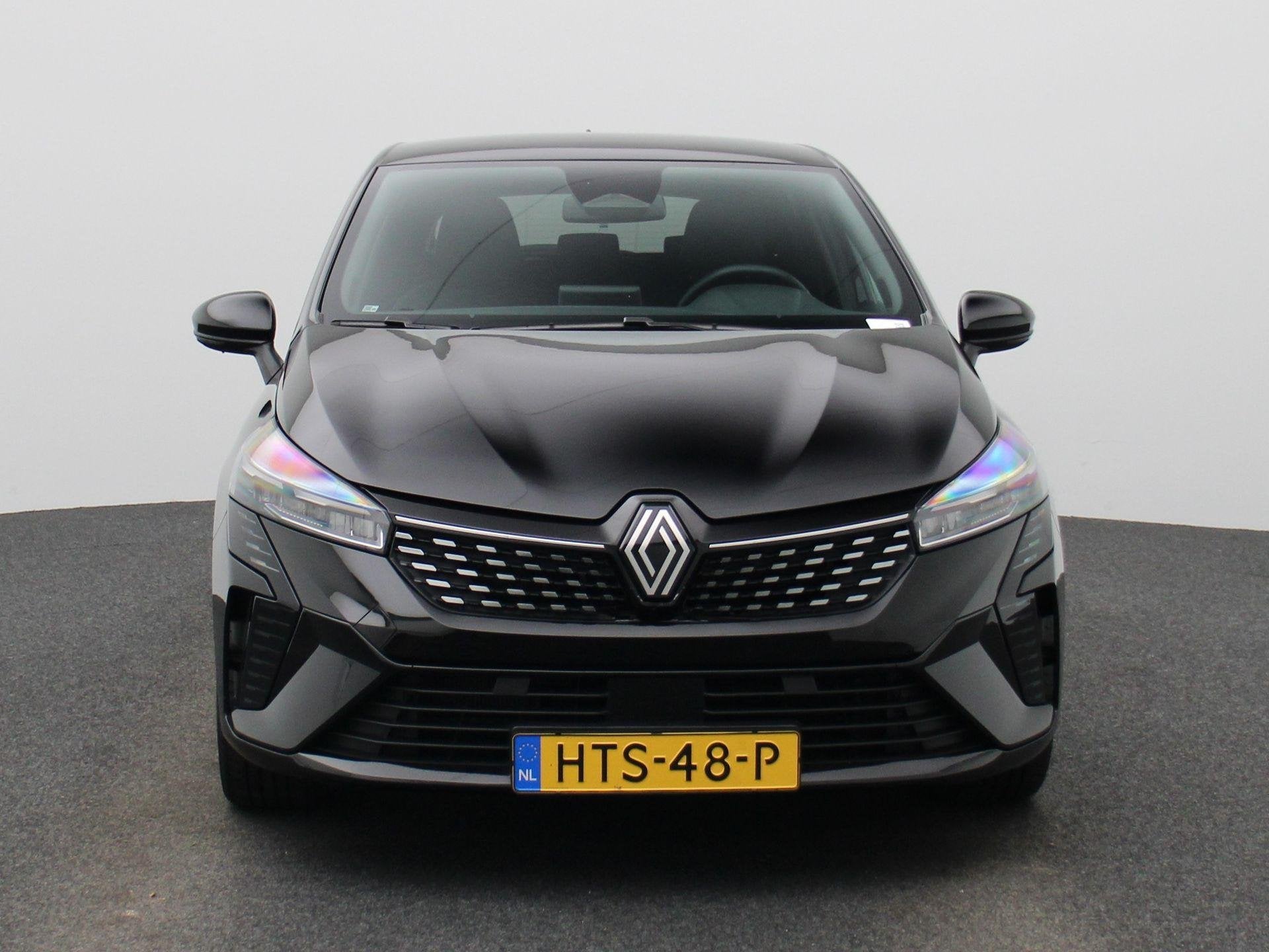Renault Clio 1.6 E-Tech Full Hybrid 145 techno | Adaptive Cr, Auto's, Gebruikt, Euro 6, Leder en Stof, Zwart
