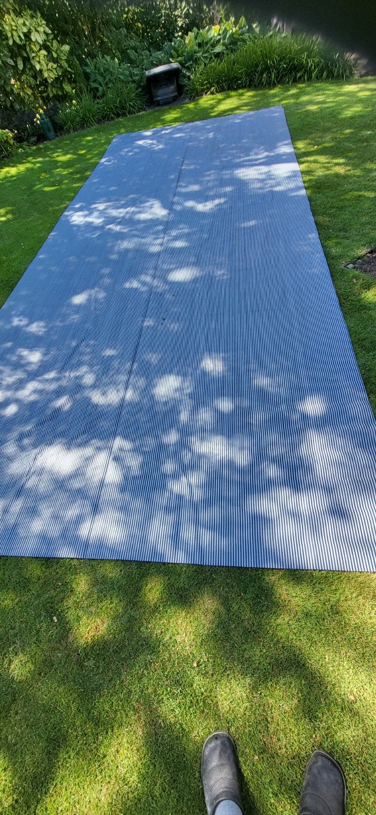 Blauw gestreept voortent tapijt 600x250  nieuw, Ophalen, Nieuw