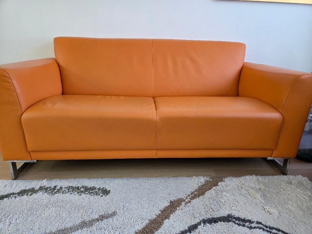 Montel leren bank, Ophalen, Gebruikt, 150 tot 200 cm, Tweepersoons