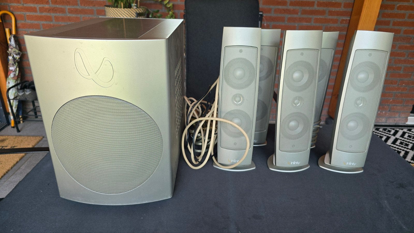 Infinity Oreus 5.1 Surroundset met Subwoofer, Gebruikt, Complete surroundset, 120 watt of meer, Ophalen