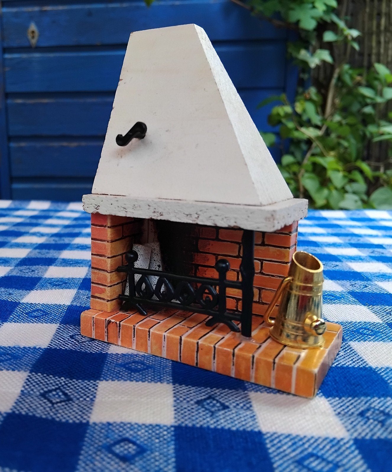 Miniatuur Lundby open haard met messing kolenkit, Ophalen of Verzenden, Gebruikt