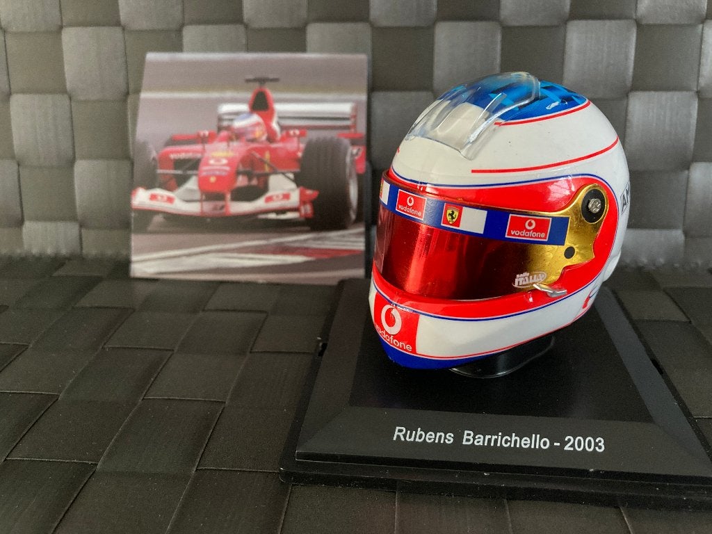 ✅ Rubens Barrichello 2003 1:5 helm Ferrari F1 Spark, Verzamelen, Automerken, Motoren en Formule 1, Ophalen of Verzenden, Nieuw