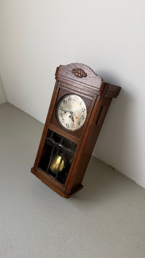 Antieke eiken wandklok, Westminster slagwerk ca. jaren '30, Ophalen