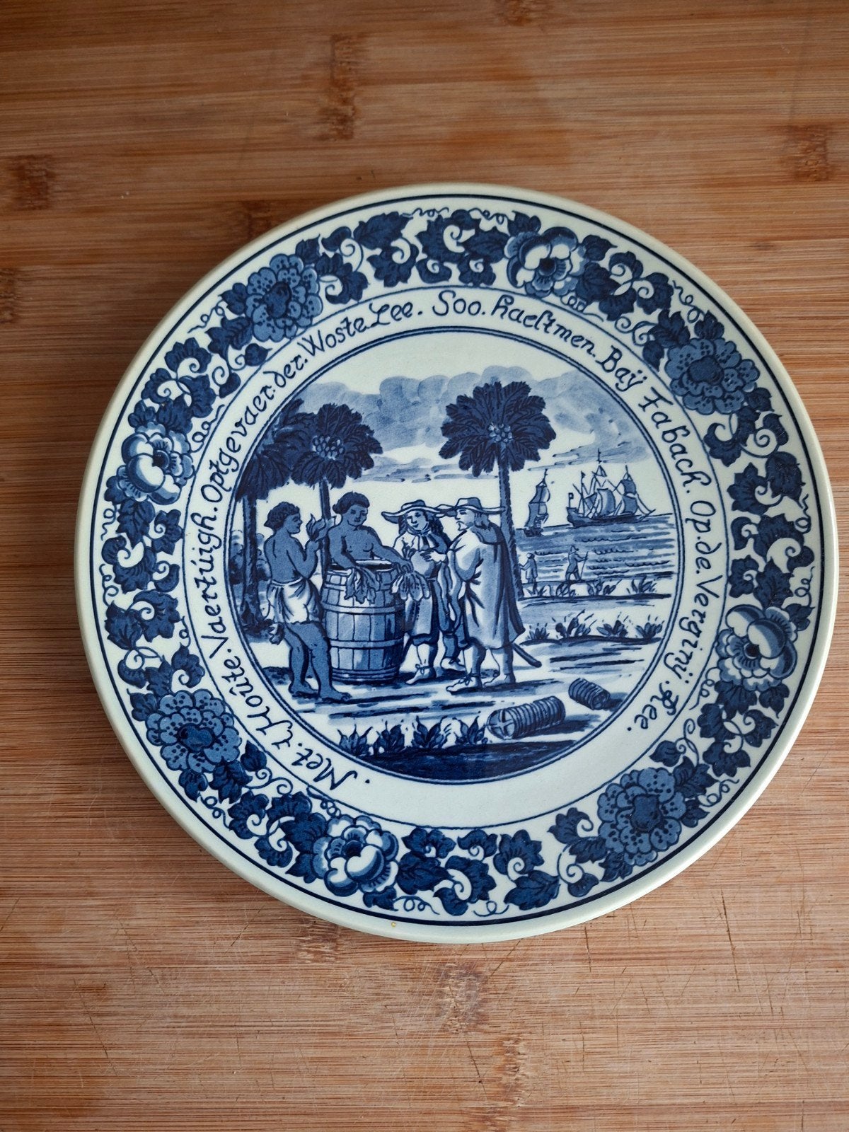 Delfts Blauw sierbord - VOC tafereel, Ophalen of Verzenden