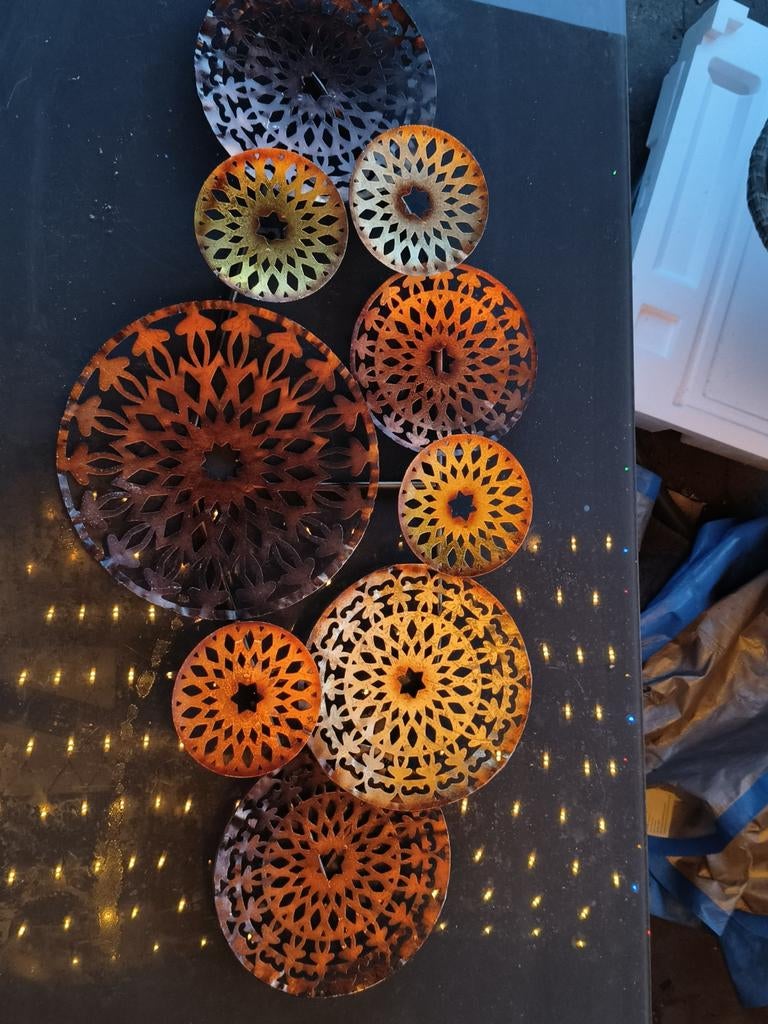 Metalen Wanddecoratie - Abstracte Cirkels, Ophalen, Gebruikt
