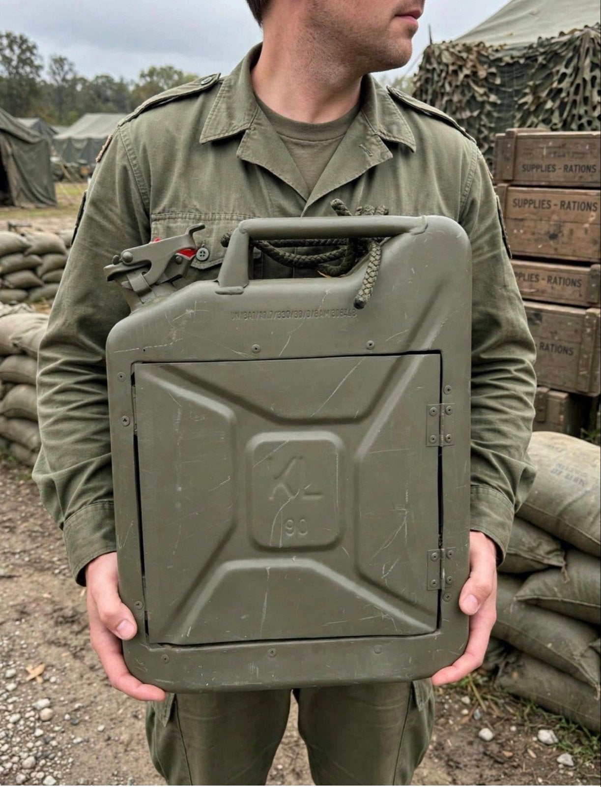 Leger jerrycan met verborgen opbergruimte - KL groen, Ophalen, Landmacht, Nederland, Kist of Geocache