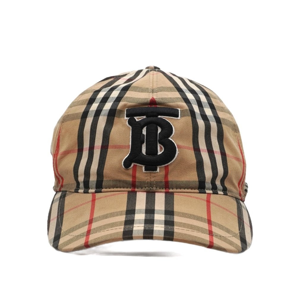 Burberry Monogram Motif Vintage Check Cotton Baseball Cap XL, Burberry, Zo goed als nieuw, https://www.burberry.com/contact-us/