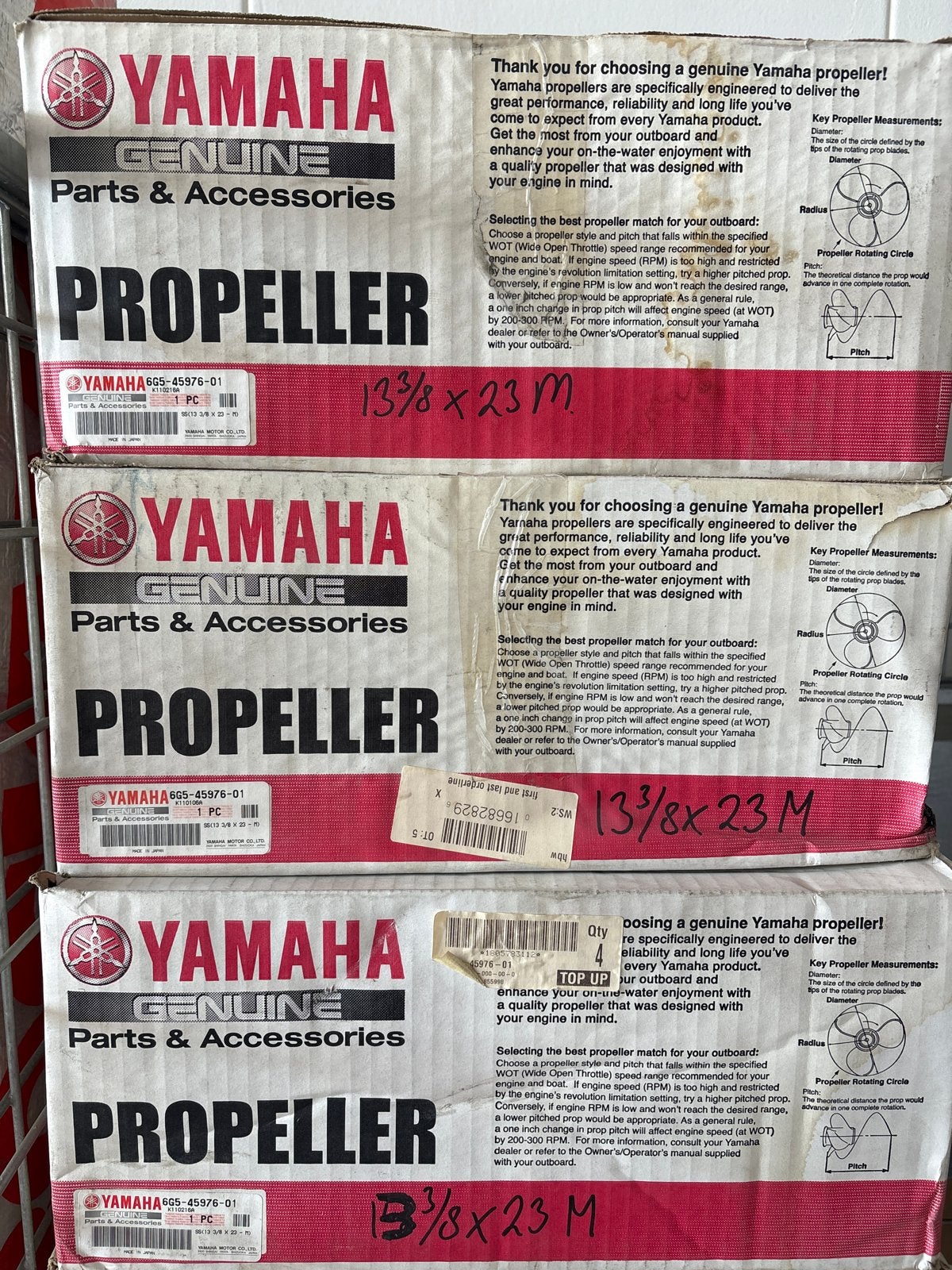 Nieuwe Yamaha Propeller 13 3/8 x 23 M - Origineel, Watersport en Boten, Bootonderdelen, Ophalen of Verzenden, Nieuw, Motor en Techniek
