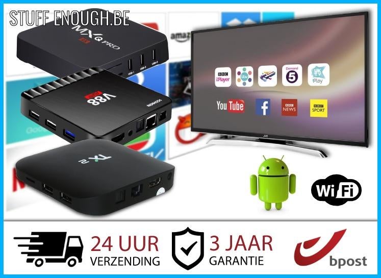 TV Box Android Netflix Kodi Stremio 8K - Gratis Films en TV, Ophalen of Verzenden, Nieuw, HDMI, Minder dan 500 GB