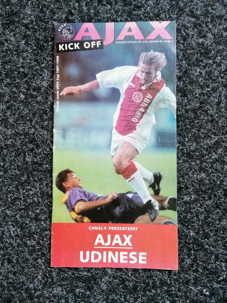 1997-1998-Ajax-Udinese-kick-off., Ophalen of Verzenden, Zo goed als nieuw, Ajax, Boek of Tijdschrift
