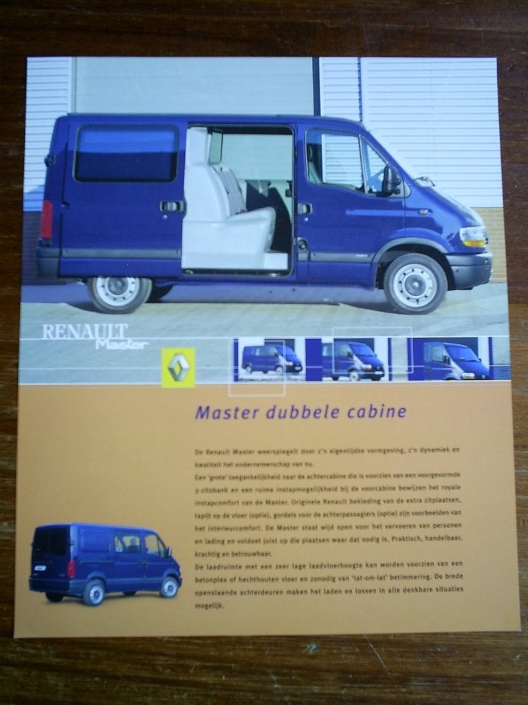 Renault Master Dubbele Cabine [ 2 / 2002 ], Ophalen of Verzenden, Zo goed als nieuw, Renault