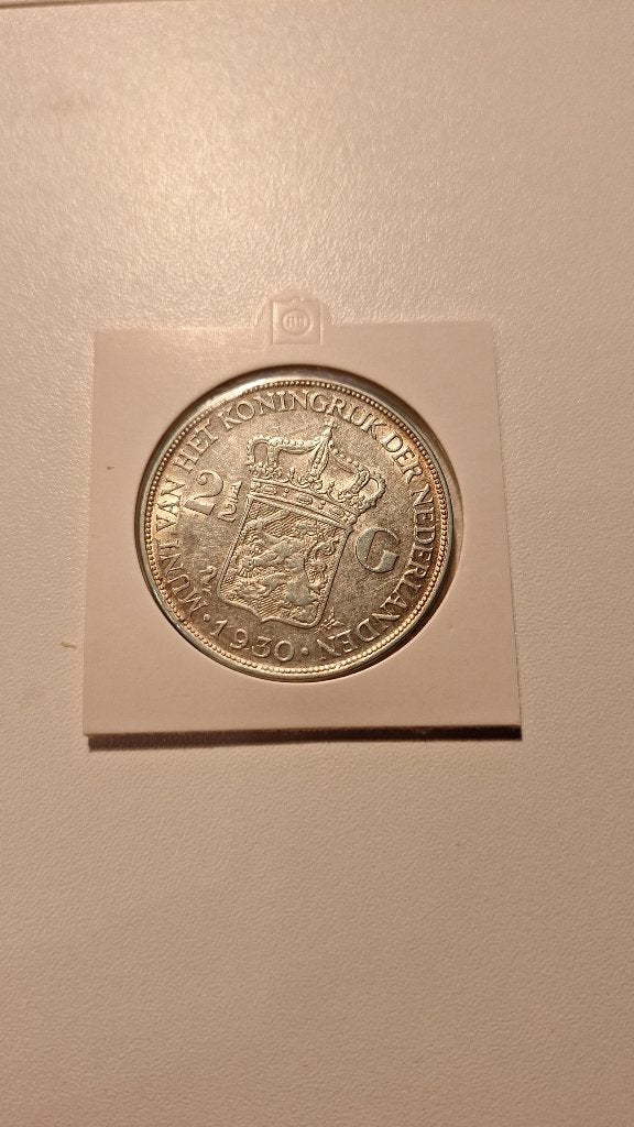 2,5 gulden 1930 zilver, 1 gulden, Zilver, Ophalen of Verzenden, Koningin Wilhelmina