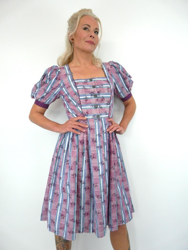 *Abfab Vintage Katoenen Alphorn Jurk 38*, Maat 38/40 (M), Paars, Ophalen of Verzenden, Zo goed als nieuw