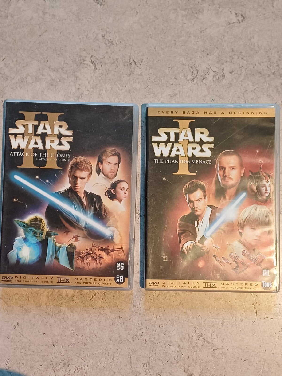 Star Wars DVD's: The Phantom Menace & Attack of the Clones, Vanaf 6 jaar, Ophalen of Verzenden, Gebruikt, Science Fiction