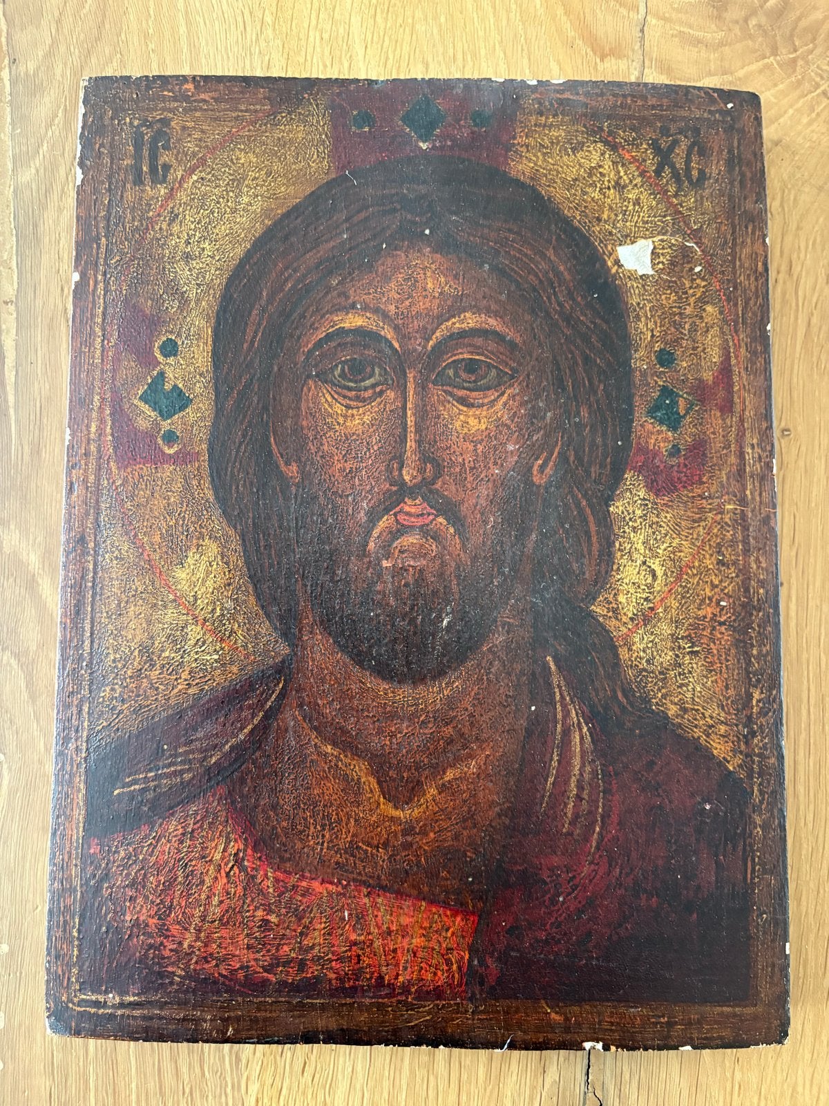 Antieke Griekse Orthodoxe Icoon van Jezus Christus, Ophalen of Verzenden