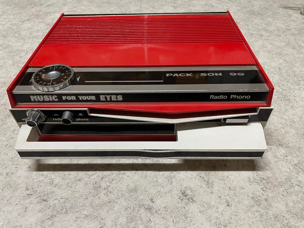 Vintage Pack Son 99 Radio Phono Platenspeler Rood, Ophalen of Verzenden, Gebruikt, Platenspeler, Overige merken