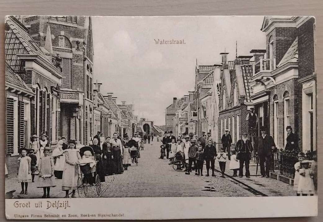 Delfzijl - Waterstraat (Groningen) circa 1900, Ophalen of Verzenden, Voor 1920, Ongelopen, Groningen