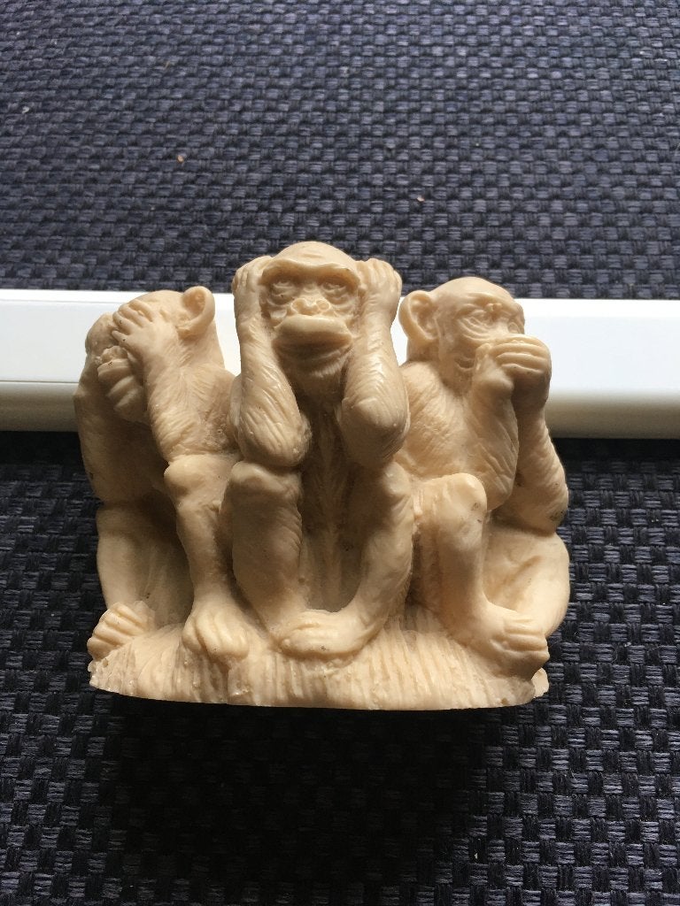 3 witte aapjes in de serie horen zien en zwijgen, Ophalen of Verzenden, Zo goed als nieuw, Dier