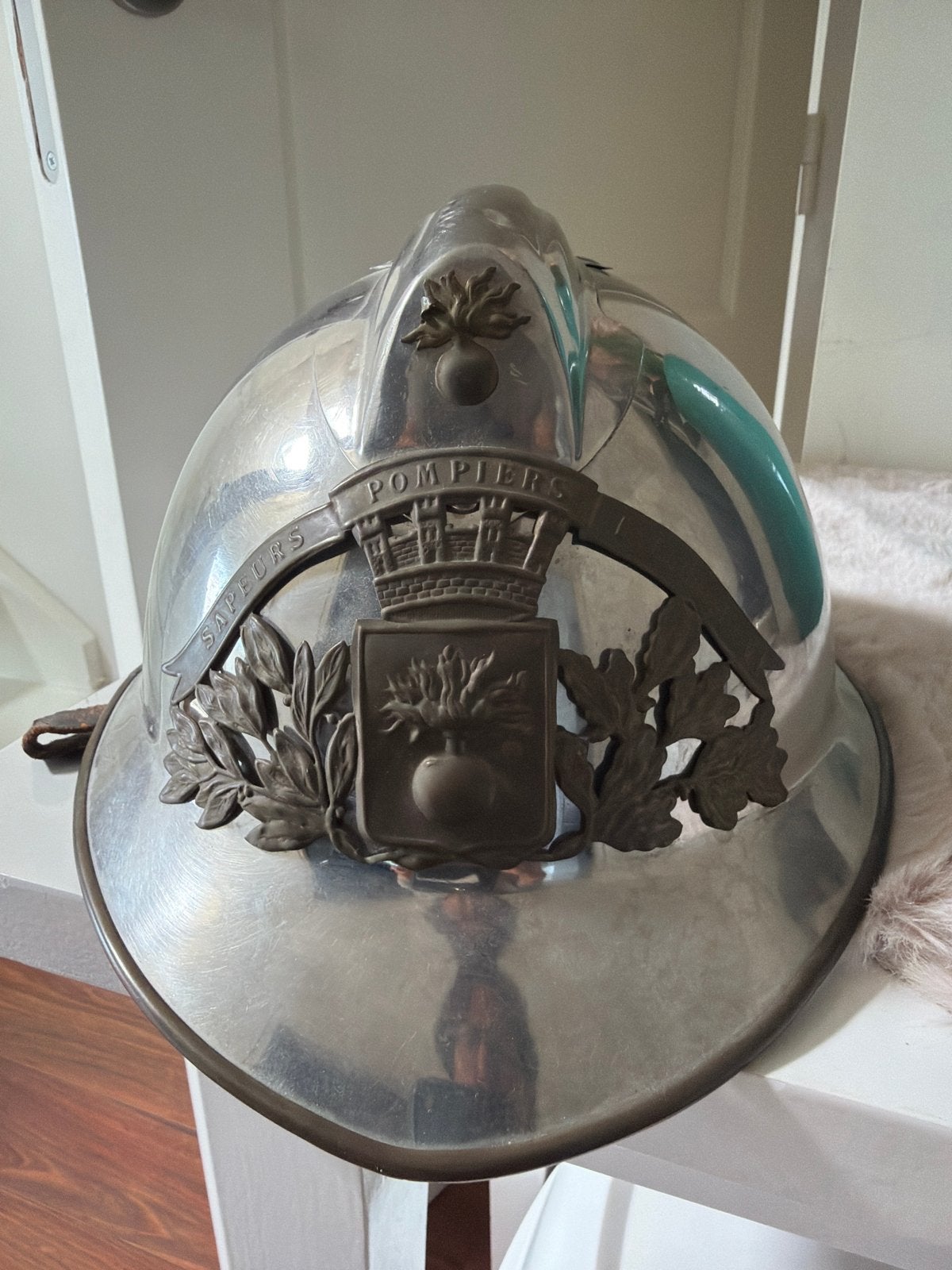 Vintage Franse brandweerhelm Sapeurs Pompiers, Ophalen of Verzenden, Gebruikt