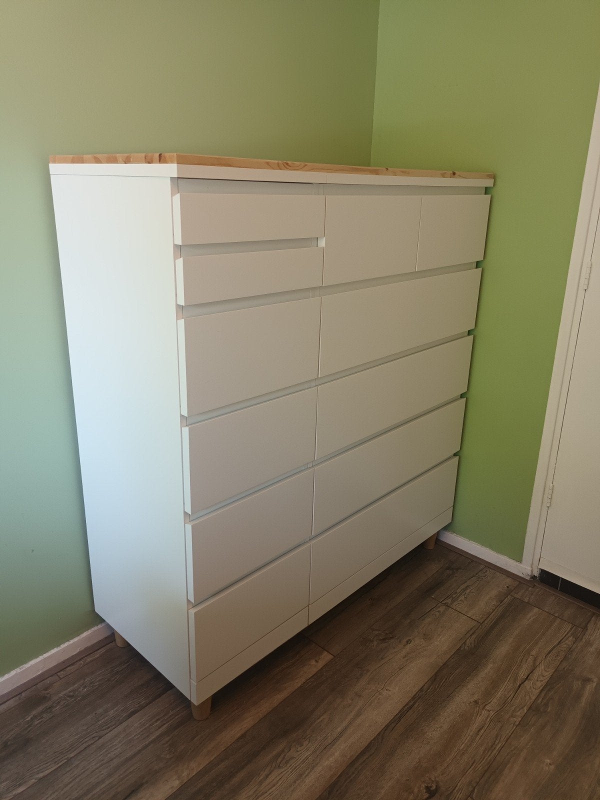 IKEA MALM ladekast met 8 laden en houten blad 48x120x136cm, Ophalen, 100 tot 150 cm, 5 laden of meer, 100 tot 150 cm