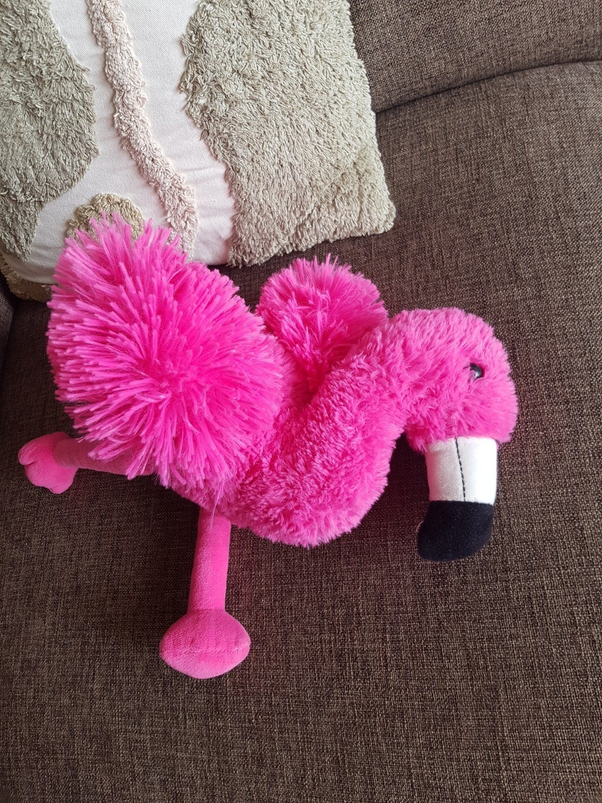 Roze flamingo knuffel zoekt nieuw thuis, Ophalen of Verzenden, Gebruikt, Roze