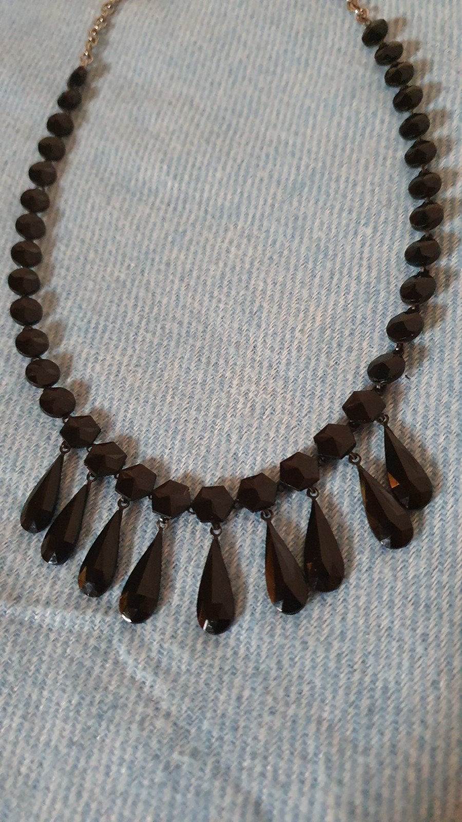 antiek gitten ketting, Overige materialen, Verzenden, Zwart, Zo goed als nieuw