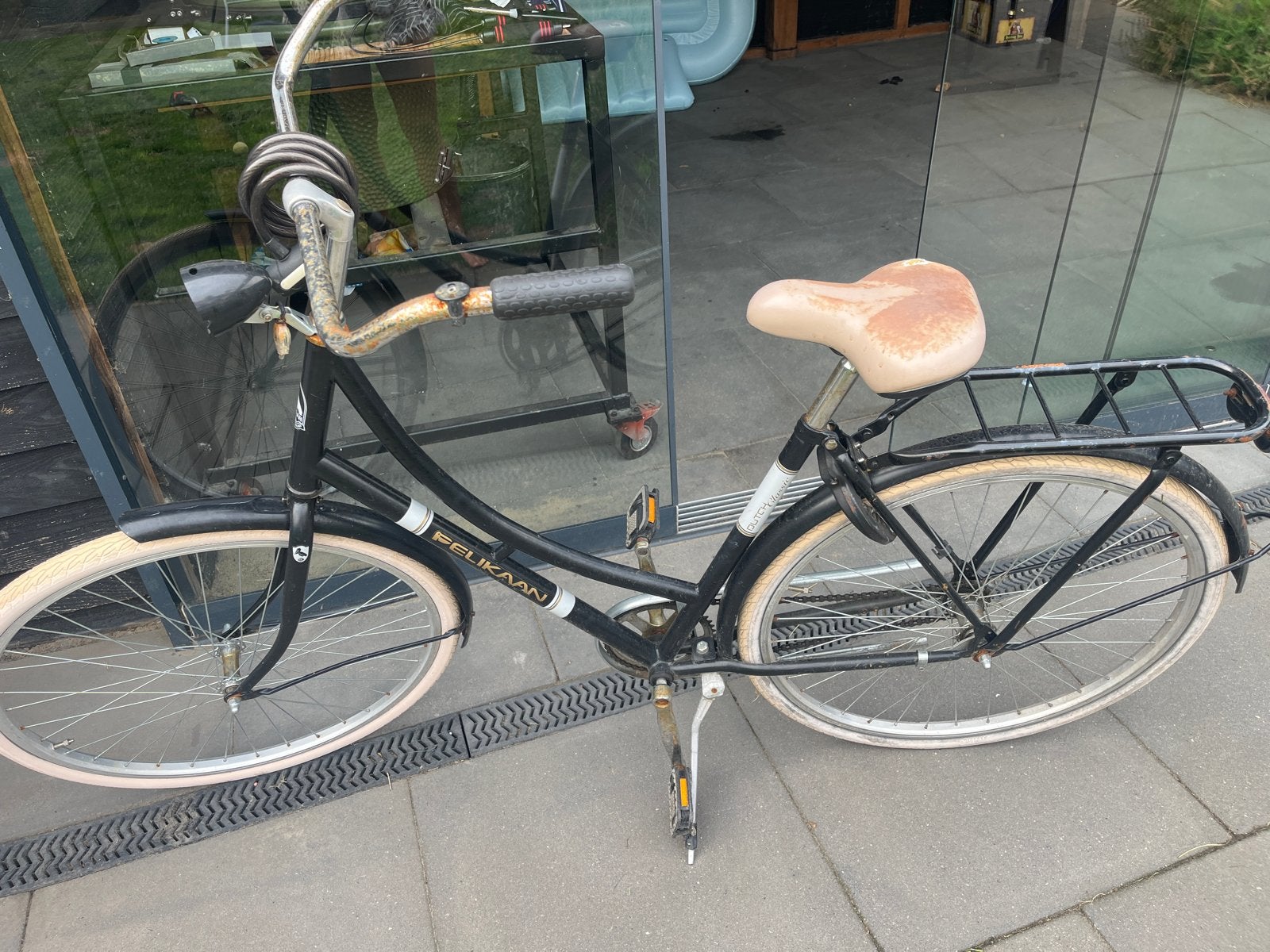 Pelikaan damesfiets - Zwart, Gebruikt, Gebruikt, Velgrem, 50 tot 53 cm, Ophalen