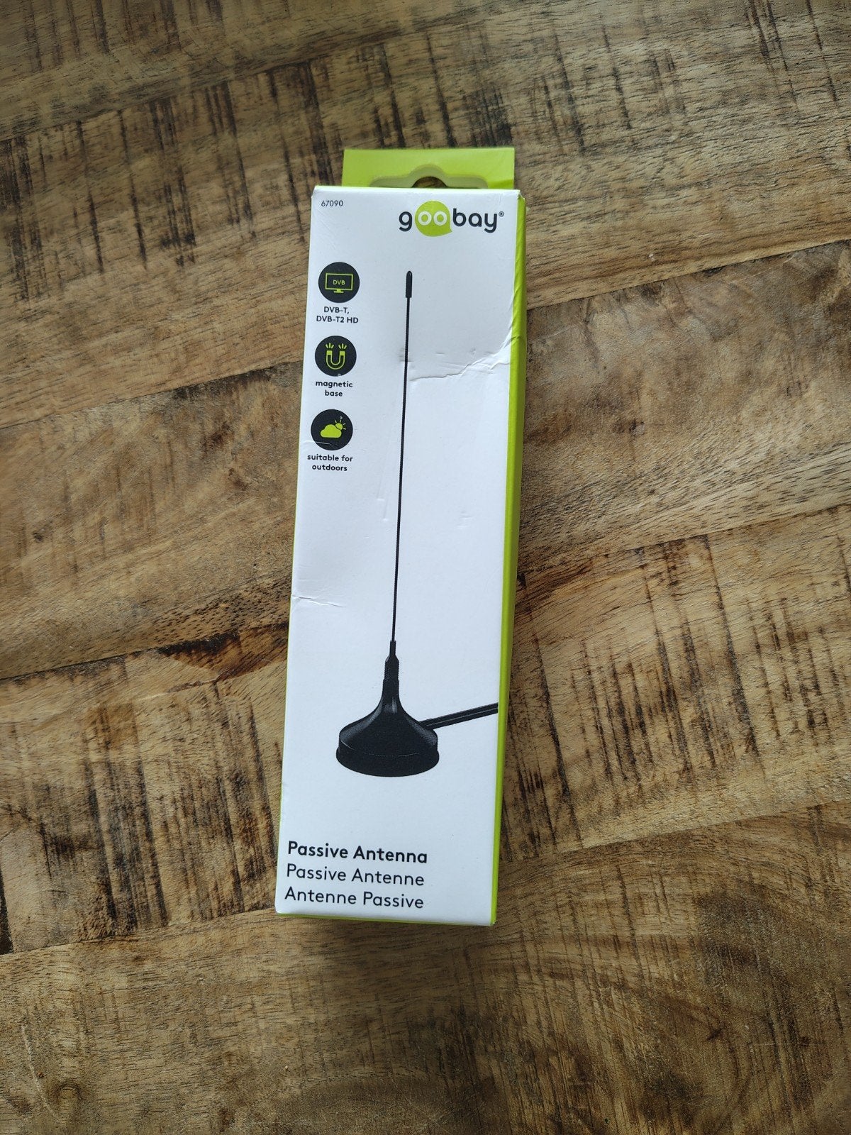 Goobay Passieve Magnetische Antenne DVB-T/T2 HD, Ophalen of Verzenden, Nieuw, Antenne