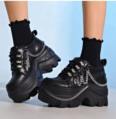 Ohsen Zwarte Platform Schoenen met Kettingen - Maten 36-40, Kleding | Dames, Schoenen, Nieuw, Zwart, Ophalen of Verzenden