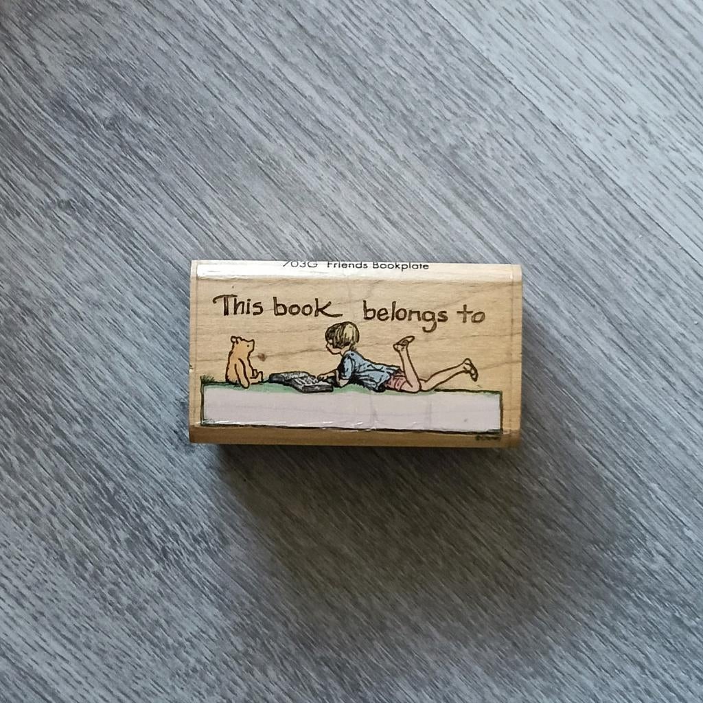 Antieke stempel 8x5 cm Winnie the Pooh, Ophalen of Verzenden, Houten stempel