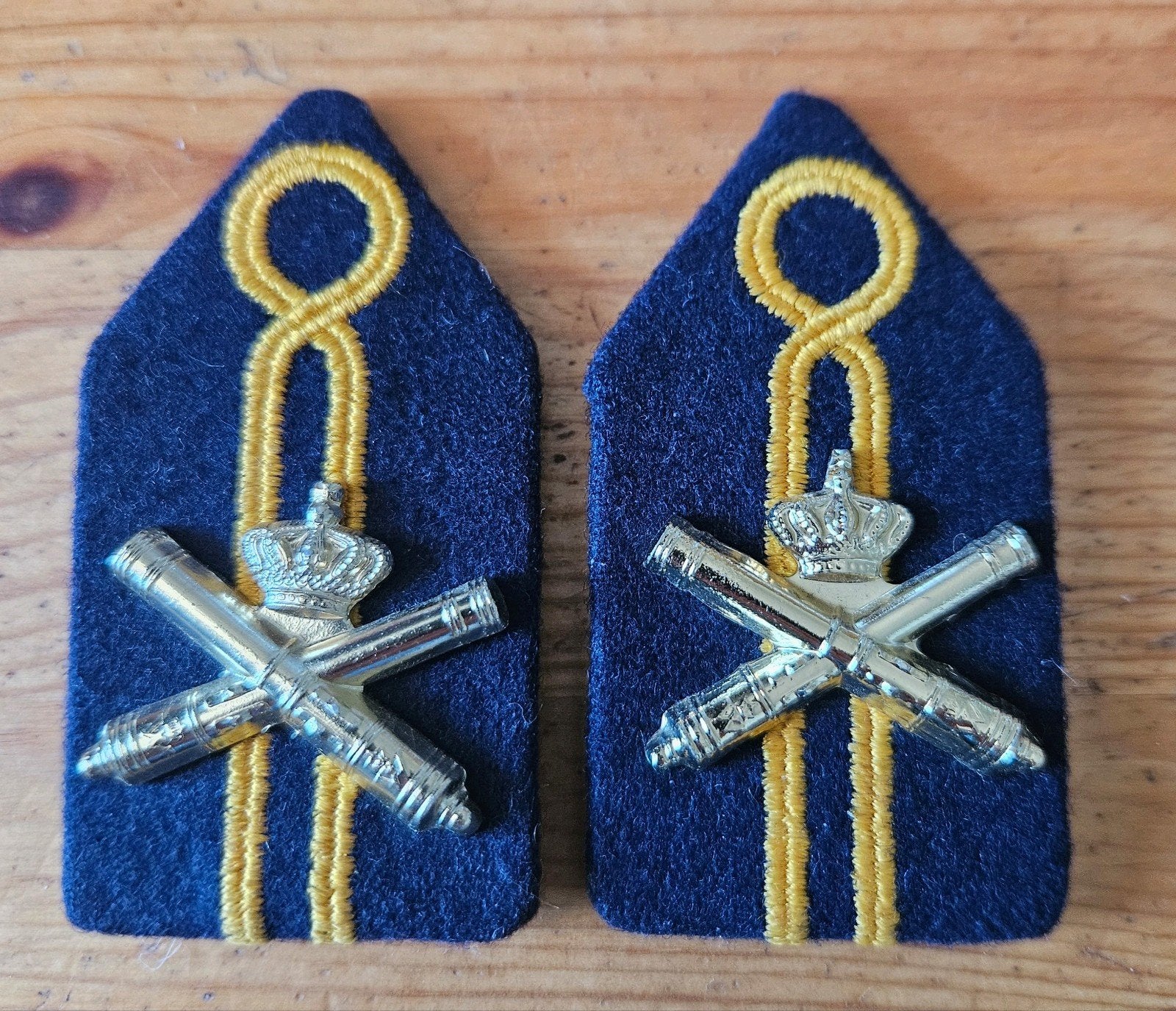 Set kraagpatten Gele Rijders, Ophalen of Verzenden, Landmacht, Nederland, Embleem of Badge