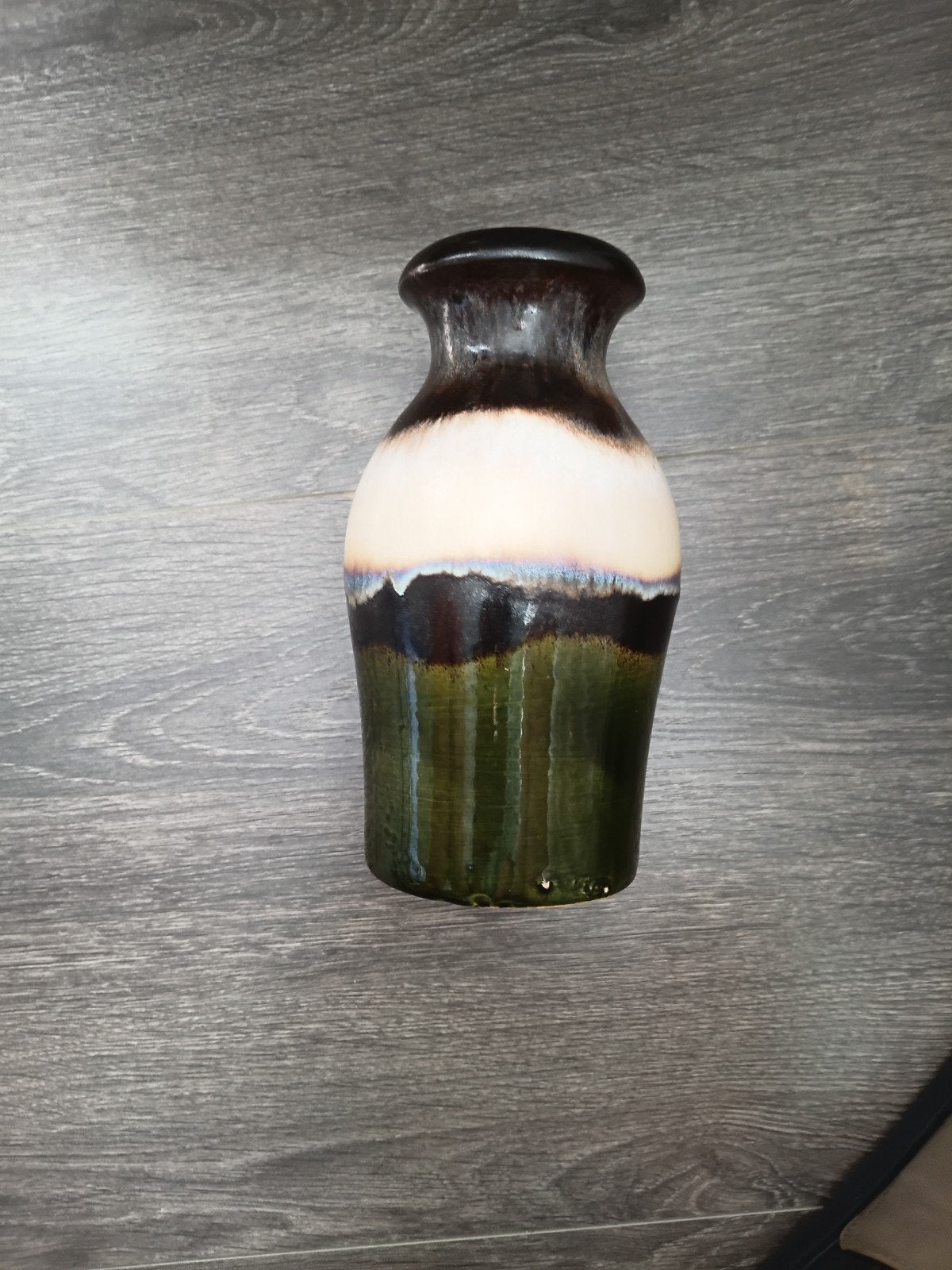Vintage Scheurich Keramiek Vaas 208-21, Groen/Bruin, Ophalen