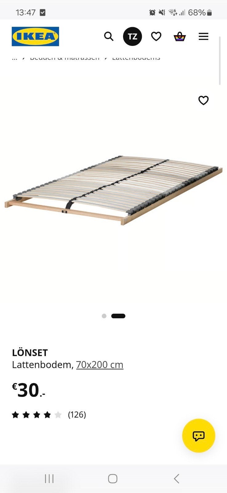 2 IKEA LÖNSET Lattenbodem 70x200 cm - Nieuw in doos, Ophalen, Wit, 140 cm, 200 cm