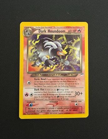 Dark Houndoom Pokémon Kaart, Hobby en Vrije tijd, Verzamelkaartspellen | Pokémon, Ophalen, Zo goed als nieuw, Losse kaart