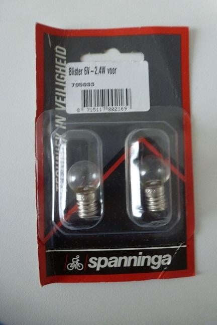 nieuw SPANNINGA fietslampjes voorlamp 6V 2.4 W, Fietsen en Brommers, Fietsaccessoires | Fietsverlichting, Ophalen, Nieuw, Dynamo