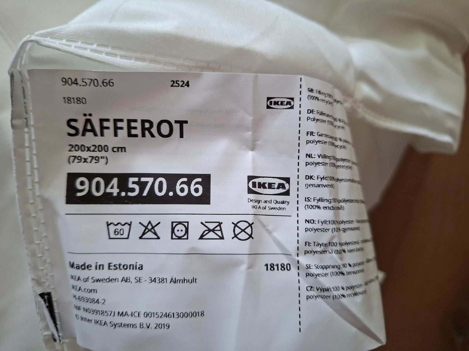 Ikea dekbed 200x200 NIEUW lichtgewicht en zacht, Wit, Ophalen of Verzenden, Deken of Dekbed, Nieuw