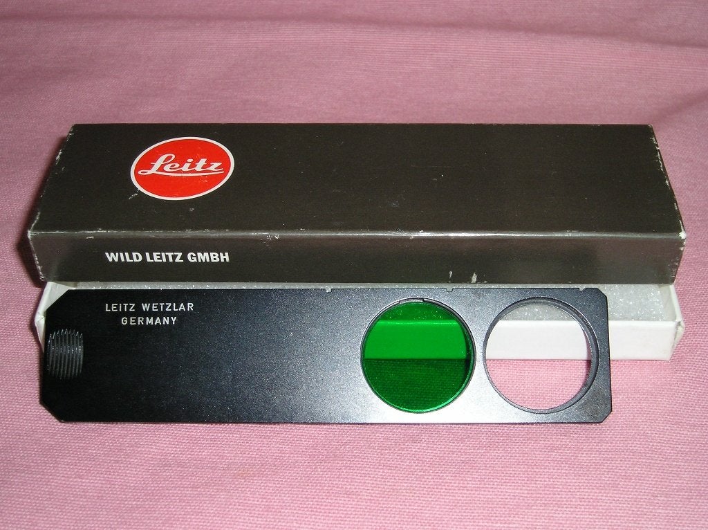 Leitz filterschuif met groenfilter  S 520-55-9\, Audio, Tv en Foto, Verzenden, Zo goed als nieuw, Minder dan 400x, Onderdelen of Toebehoren
