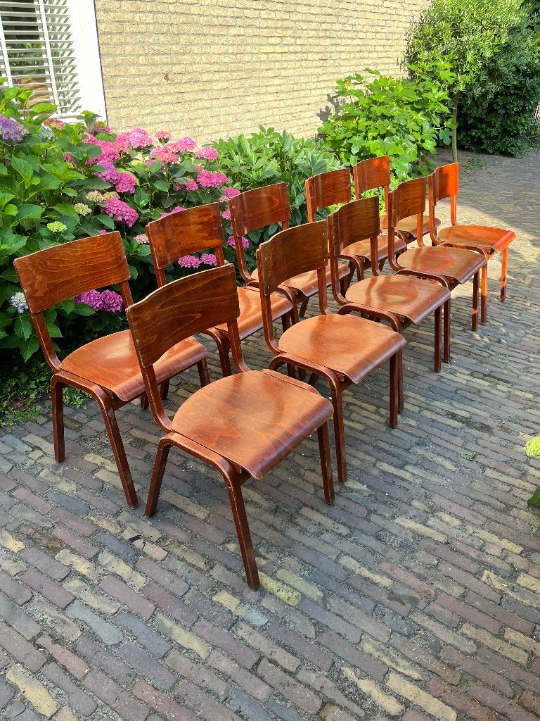 28 Vintage Stoelen, Ophalen, Gebruikt, Bruin, Vintage